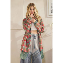 Load image into Gallery viewer, Izzie Washed Plaid Embroidered Shacket