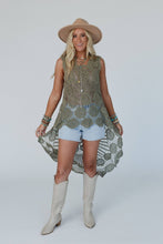Load image into Gallery viewer, Serene Dream Crochet Lace Top - Olive