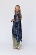 Load image into Gallery viewer, Crushin' On You Velvet Kimono - Navy Blue