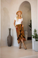Load image into Gallery viewer, Boho Ruffle wrapped Fit & Flare Midi Skirt