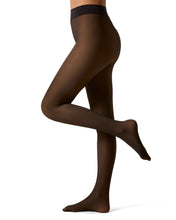 Load image into Gallery viewer, Nude/Black Sheer Illusion Thermal Tights