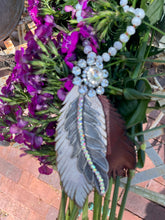 Load image into Gallery viewer, Triple Feather With Crystal Necklace