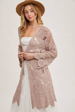Load image into Gallery viewer, Amarie Crochet Open Front Bell Sleeve Cardigan