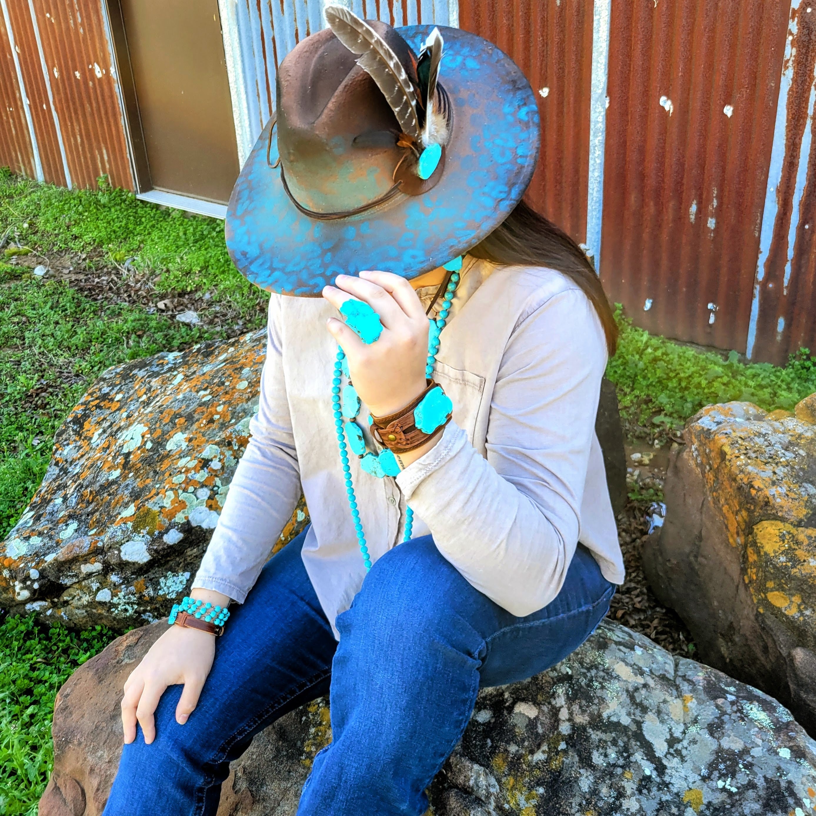 Turquoise Triple Strand Bracelet 804j-2