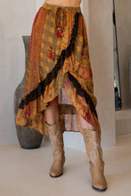 Load image into Gallery viewer, Boho Ruffle wrapped Fit & Flare Midi Skirt