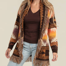 Load image into Gallery viewer, Carlie Fringe Shawl Aztec Cardigan
