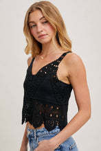 Load image into Gallery viewer, Trista Crochet Lace Tank in Natural