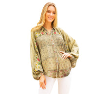 Load image into Gallery viewer, Printed Patchwork Mix Media Top