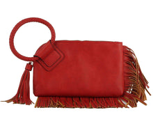 Load image into Gallery viewer, Fringe Soft Vegan Leather Wristlet/Clutch