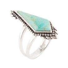 Load image into Gallery viewer, Anemone Blue Turquoise and Sterling Silver Statement Ring