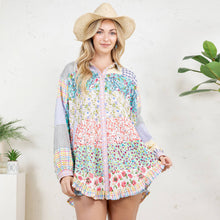 Load image into Gallery viewer, Printed Patchwork Mix Media Top