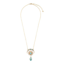 Load image into Gallery viewer, Celestial Blue Turquoise Golden Drop Necklace