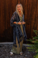Load image into Gallery viewer, Crushin' On You Velvet Kimono - Navy Blue