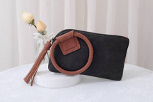 Load image into Gallery viewer, Cuff Handle Tassel Wristlet Clutch