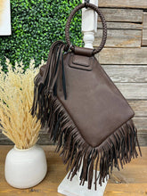 Load image into Gallery viewer, Fringe Soft Vegan Leather Wristlet/Clutch