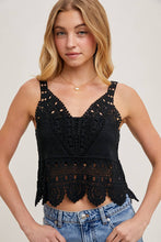 Load image into Gallery viewer, Trista Crochet Lace Tank in Natural