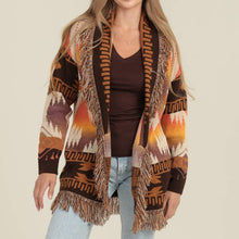 Load image into Gallery viewer, Carlie Fringe Shawl Aztec Cardigan