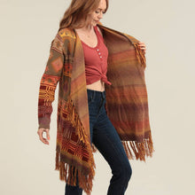 Load image into Gallery viewer, Cammie Aztec Cascade Fringe Cardigan