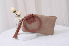 Load image into Gallery viewer, Cuff Handle Tassel Wristlet Clutch