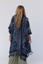 Load image into Gallery viewer, Crushin' On You Velvet Kimono - Navy Blue