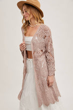 Load image into Gallery viewer, Amarie Crochet Open Front Bell Sleeve Cardigan