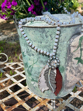 Load image into Gallery viewer, Triple Feather With Crystal Necklace