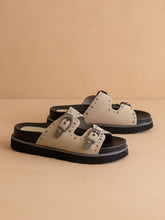 Load image into Gallery viewer, The Effie | Taupe Double Western Buckle Slides