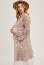 Load image into Gallery viewer, Amarie Crochet Open Front Bell Sleeve Cardigan