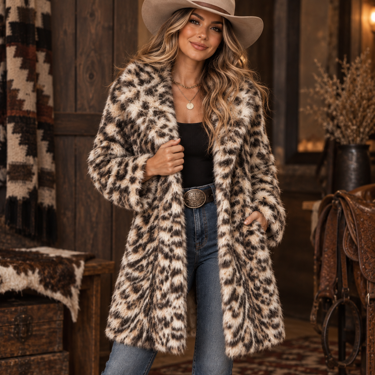 After Hours Leopard Faux Fur Coat – Madame Peacock's