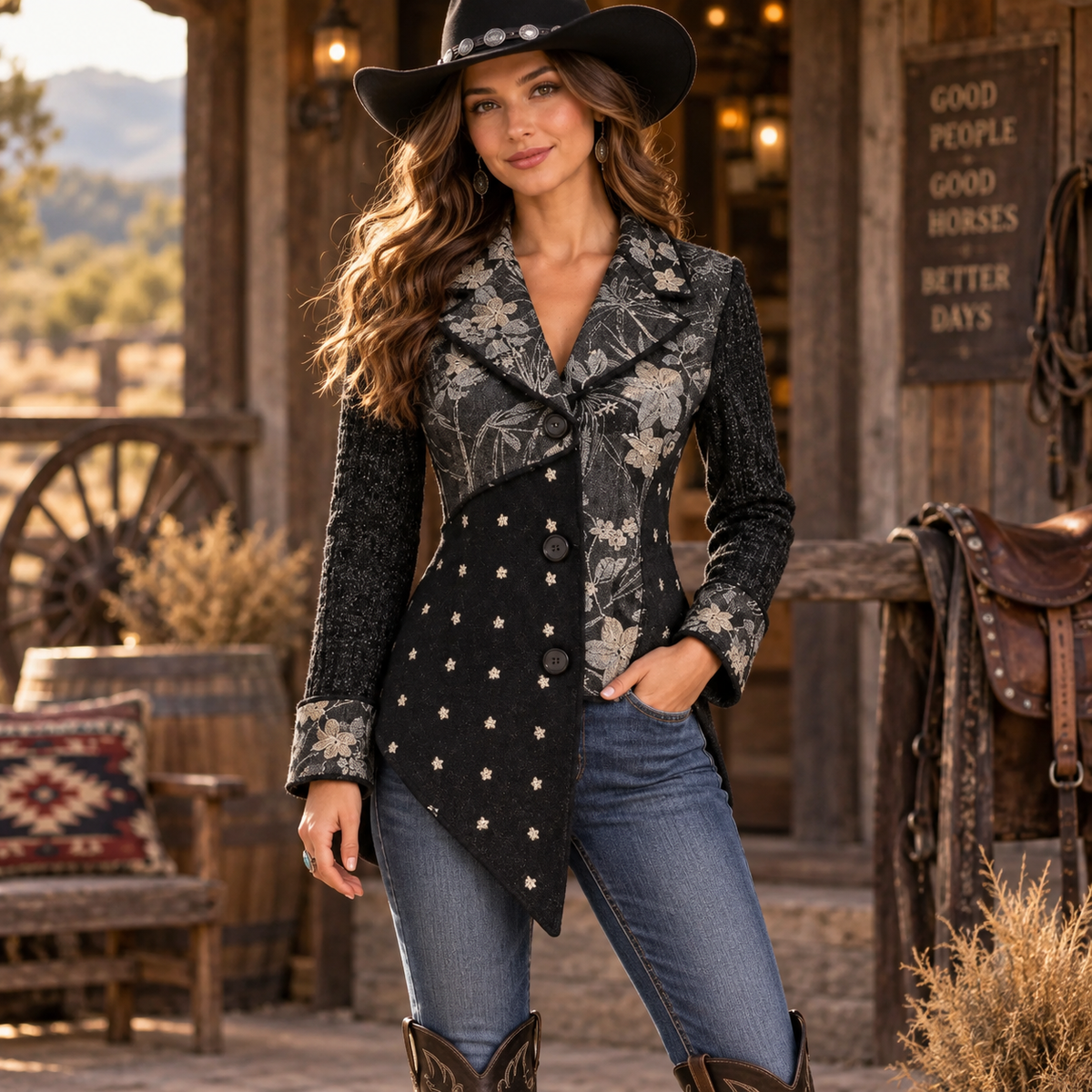 Midnight Prairie Jacquard Coat – Madame Peacock's
