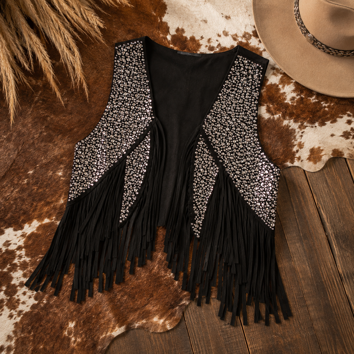 Desert Shine Fringe Vest – Madame Peacock's
