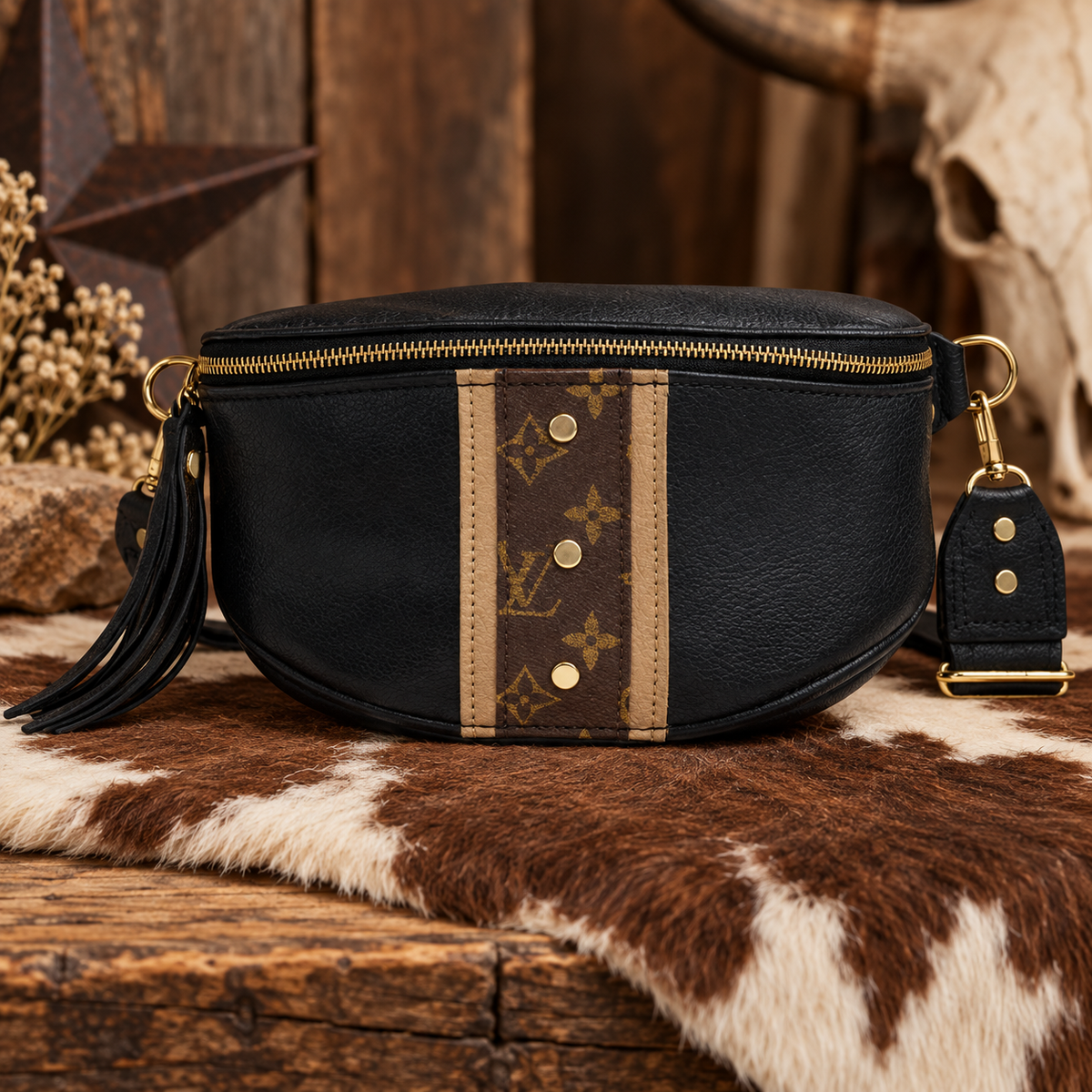 Britt Upcycled Louis Vuitton Canvas Leather Belt Bag – Madame