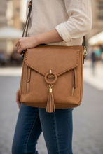 Load image into Gallery viewer, Layla Faux Suede Whipstitch Crossbody w/ Tassel