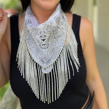 Load image into Gallery viewer, Preorder: Blingdana Luxe Silk Bling Fringe Bandana