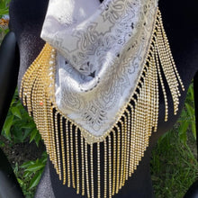 Load image into Gallery viewer, Preorder: Blingdana Luxe Silk Bling Fringe Bandana