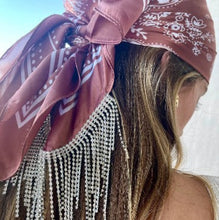 Load image into Gallery viewer, Preorder: Blingdana Luxe Silk Bling Fringe Bandana