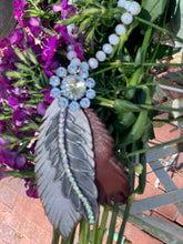 Load image into Gallery viewer, Triple Feather With Crystal Necklace