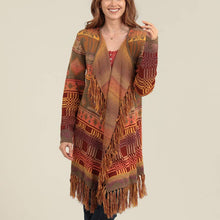 Load image into Gallery viewer, Cammie Aztec Cascade Fringe Cardigan