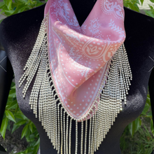Load image into Gallery viewer, Preorder: Blingdana Luxe Silk Bling Fringe Bandana