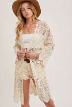 Load image into Gallery viewer, Amarie Crochet Open Front Bell Sleeve Cardigan