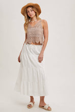 Load image into Gallery viewer, Trista Crochet Lace Tank in Natural