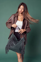 Load image into Gallery viewer, Sav Distressed Hobo w/ Fringe Detail