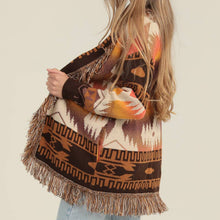 Load image into Gallery viewer, Carlie Fringe Shawl Aztec Cardigan