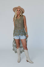 Load image into Gallery viewer, Serene Dream Crochet Lace Top - Olive