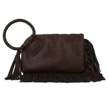 Load image into Gallery viewer, Fringe Soft Vegan Leather Wristlet/Clutch