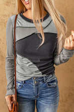 Load image into Gallery viewer, Casual Expose Seam Color Block Ribbed Knit Top