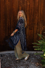 Load image into Gallery viewer, Crushin' On You Velvet Kimono - Navy Blue