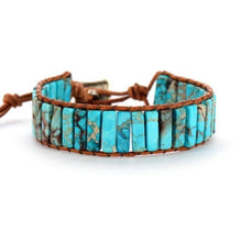Load image into Gallery viewer, Turquoise Jasper Stone Tube Bracelet
