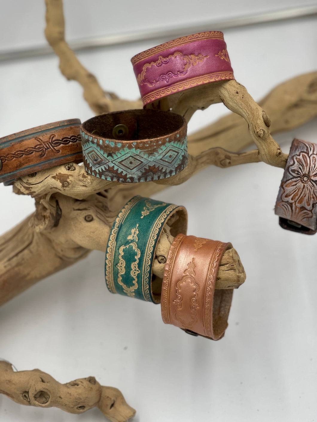 Hand Tooled Leather Cuff Bracelet