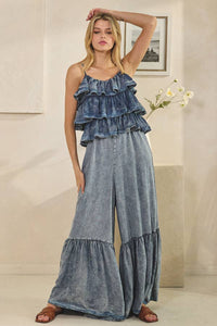 Ellie Washed Ruffle Top Tencel Romper
